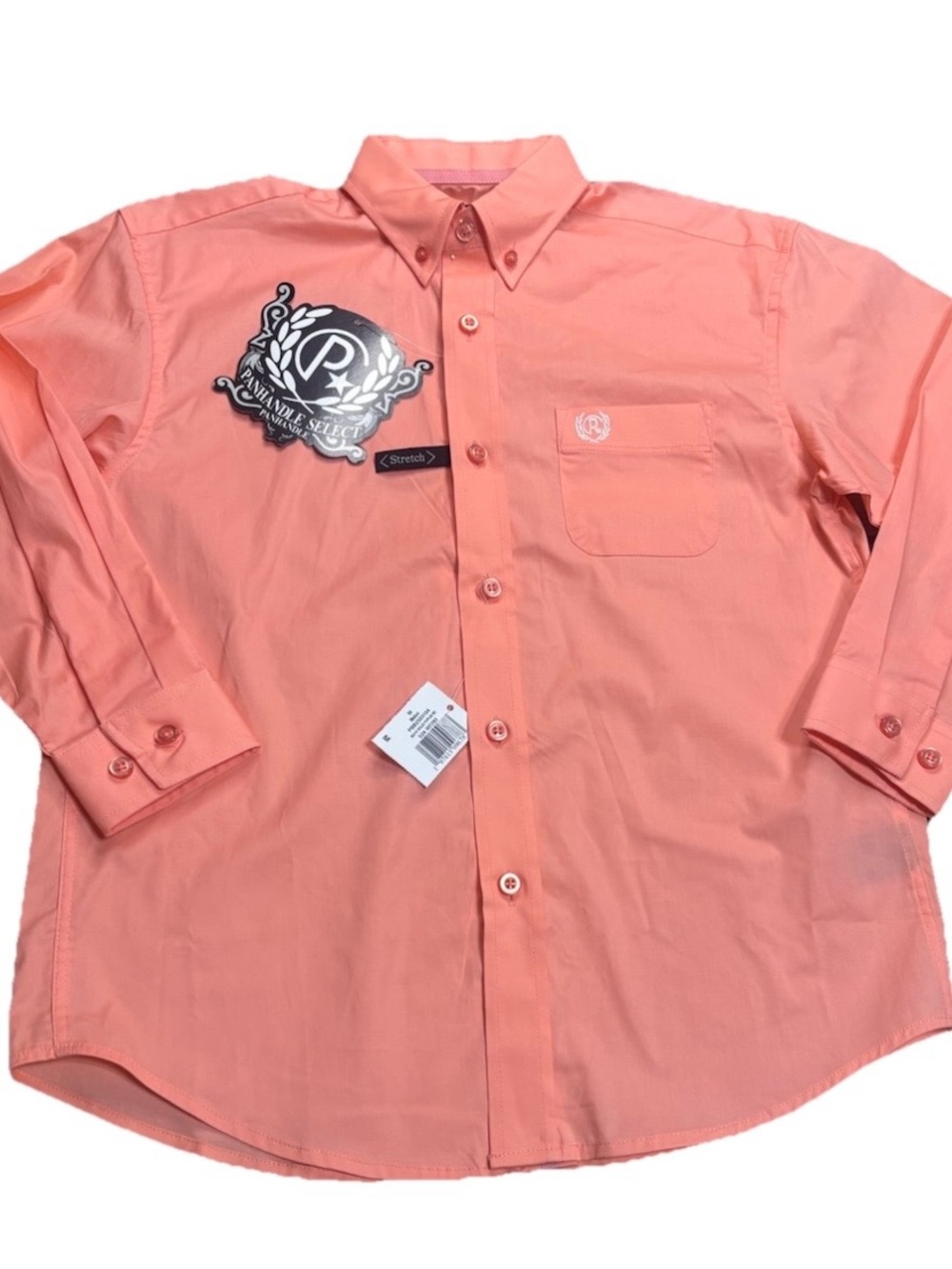 🔥 Panhandle Select Western Button-Down Shirt | Coral | Boys M (10) | NWT 🔥 - Picture 4 of 12